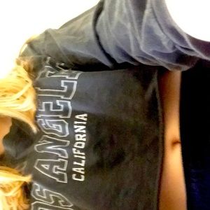 Los Angeles California long sleeved dark gray croptop